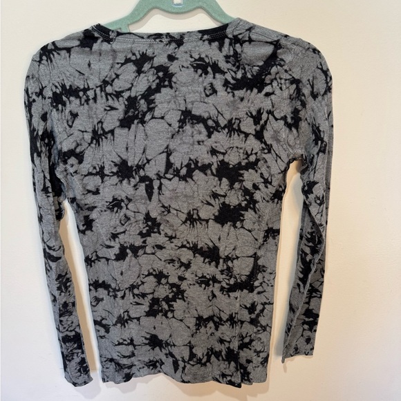 Kokun Grey Marble Print Fitted Crew Size Small Bamboo‎ Cashmere Top - Picture 3 of 7